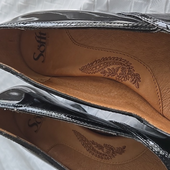 Sofft Elegant Black Patent Leather Women's Low Heels Minimalist Office Summer - Picture 4 of 12